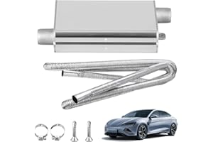 DAJASD Abgasschlauch Schalldämpfer mit 200CM Abgasschlauch, 24mm Standheizung Auspuff, Abgasrohr Standheizung aus Aluminiumlegierung mit verdickten Clips und Schrauben für Auto Auspuffanlage