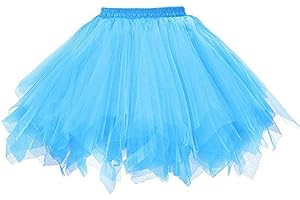 NAJZYBA Tüllrock Damen Karneval Klassisch Elastisch Kostüm Tüllrock 50er Tütü Rock Kurz Ballett Unterrock Crinoline Petticoat Tutu