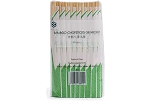 Ken Chiku - Bamboo Chopsticks Genroku 20cm - 40 Pairs | Sustainable Bamboo | Individually Wrapped |Japanese Hashi | Ohashi