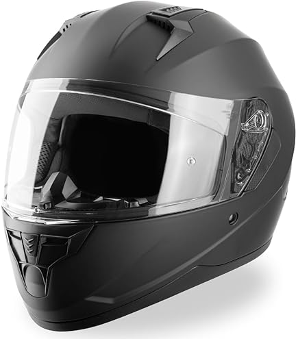 VINZ Kioto Jethelm met Zonnevizier | Streetfighter Helm Scooter Brommer Motorhelm | ECE 22.06 en Afneembaar Kinstuk | in XS-XXL - Mat Zwart
