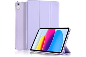 4UBonLife Custodia Per iPad 11ª Generazione A16 11 Pollici 2025, iPad 10ª Generazione10,9 Pollici 2022, Cover Protettiva Sottile e Leggera con Retro Rigido Traslucido Guscio Cover, Viola Chiaro