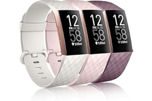Dirrelo 3 Pack Compatible con Fitbit Charge 3 Correa/Fitbit Charge 4 Correa/Charge 3 SE Correa para Mujeres Hombres, Pulsera Deportiva de Repuesto Ajustable de Silicona Suave