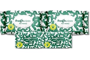 FreshWipes Pet Cleaning Wipes 2 Mini Pack & 2 Maxi Pack - Vet Approved - Biodegradable & Odour Removing Wet Wipes for Dogs & Cats - Lavender & Mint Scent - Body & Paw Cleaner - Thick & Moist Dog Wipes