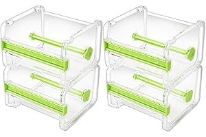 molshine Paquete de 4 dispensadores de cinta adhesiva Washi transparente visible para escritorio, cortador de cinta, soporte de cinta en rollo (no incluye cinta adhesiva) (Verde)