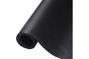 HOLAHOLA Pelle Adesiva per Riparazioni, 43x300cm Ecopelle Adesiva Pelle Adesiva per Divani, Sedili Auto, Giacca, Borsa in Pelle, Mobili, Nero