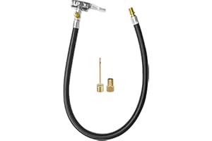 UPBOOST Quick Air Release Extention Replacement Hose For Tire Inflators | Portable Air Compressor | Tire Valve Air Chuck Lock | Air Tire Inflator Pump Hose | Presta Valve + Ball Needle (30''/76.2cm)