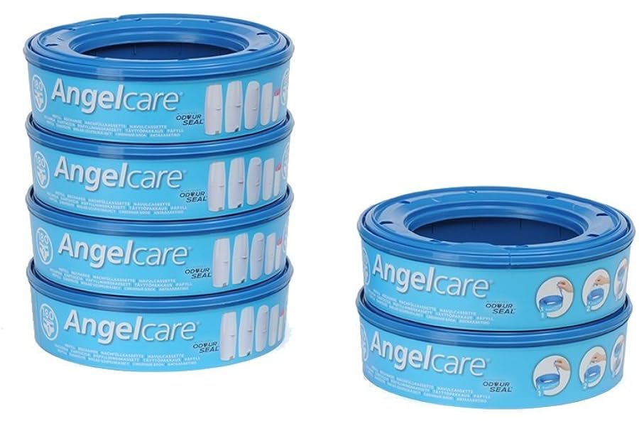 Foppapedretti Piglet Nappy Feeder Refill 6 Refills (up to 1080 Nappies) - Retains Bad Odours with Patented EVOH 7 Layer Technology (Light Blue)