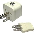 Vadda Bai (Pack of 2) 10A 250V 2 & 3 Pin Conversion Plug Adapter for Travel India to USA, Japan, Canada, Philippines & More, white