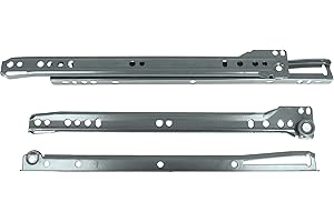 Amig - Juego de 2 Guías Correderas Metálicas con ruedas - Rieles para Cajones de Muebles, Cajoneras o Armarios - Acero - Color Gris Metalizado - Resistencia de carga: 18 Kg/Par - Medidas: 350 mm