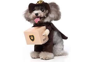 XIAOYU Halloween-Kostüm für Hunde und Katzen, lustiges Porter-Kostüm, Größe S, Braun