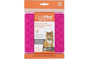 LickiMat Mini Tuff Buddy Katzenfuttermatte, langsamer Futternapf für Langeweile & Angstlinderung für Katzen, perfekt für Futter, Leckereien, Joghurt und Erdnussbutter, lustige Alternative zu einem