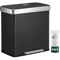 Poubelle De Cuisine Encastrable 2 Compartiments 30L - Système Tri Sélectif Gris