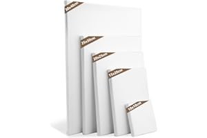 ATLIBERSWO 5 Stück Leinwand Set, leinwand zum bemalen, keilrahmen, leinwände für acrylfarben für Künstler, Amateure, Anfänger und Kinder für Acryl-, Aquarell-, Ölfarbe UVM (10x10,15x20,20x25,25x30,30x40 cm)