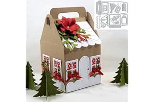 FCLILY@JJ Christmas Box Tree Door Metal Die Cuts,Merry Christmas Candy Gift Box Cutting Dies Cut Stencils DIY Scrapbooking Photo Album Decorative Embossing Paper Card Making