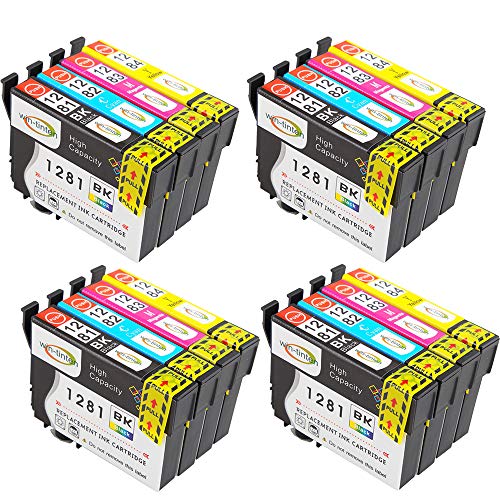 16 tintas trabajo T1281 T1282 T1283 T1284 para Epson Stylus SX435 W impresora (4 x T1281 4 x T1282 4 x T1283 4 x T1284) Multipack 4 juego completo T1285 Cartuchos de Tinta Compatibles con Epson Stylus S 22 SX 125 SX 130 SX 420 W SX 425 W SX 430 W SX 435 W SX 438 W SX 440 W SX 445 W y la oficina BX 305FW BX 305FW Plus impresoras