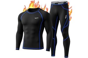 MOBIUSPHY Thermounterwäsche Herren, Funktionsunterwäsche Skiunterwäsche Winter Thermowäsche Set Warm Weich Funktionswäsche atmungsaktiv Thermo Unterwäsche Thermounterhemd Thermounterhose für Männer