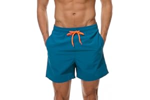Aisprts Bañador Hombre Bañador Natacion Transpirable de Secado Rápido con 3 Bolsillos Traje de Baño con Forro de Malla y Cordón Ajustable