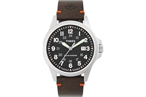 Timex Expedition North zegarek męski 41 mm – brązowy ekologiczny dwuczęściowy pasek szybkiego zapinania, czarna tarcza, koperta ze stali nierdzewnej, TW2V64100