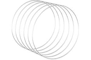 Worown 6 pezzi 30 cm cerchi con ghirlande floreali Anelli in metallo argento per la decorazione di ghirlande di Natale di nozze e artigianato appeso a parete