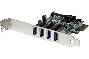 StarTech.com Adattatore scheda controller PCI Express PCIe SuperSpeed USB 3.0 (5Gbps) a 4 porte con UASP, Alimentazione SATA (PEXUSB3S4V)