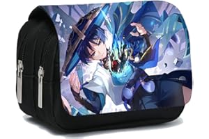 WANGSOAR Genshin Impact Big Capacity Pencil Case,Pencil Pouch Large Storage High Capacity Bag for Office College School Durable Pen Carrying Case with Zipper