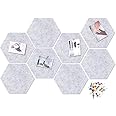 HyFanStr Felt Pin Board Wall Bulletin Board, Hexagon DIY Memo Board Notice Board with 20 Push Pins, Decorative Cork Board for Office Bedrooms