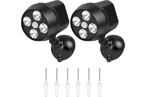 URAQT Lampa utomhus rörelsedetektor, vattentät trådlös säkerhetsbelysning, IP65, 600lm 3 W 360° roterande huvud, batteridrive