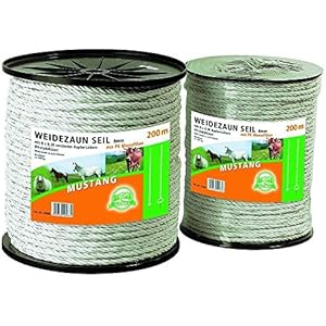 Göbel Weidezaun Elektroseil Mustang 200m 8mm 8 x 0,30 verzinkter Kupferleiter 0,03 Ohm/m