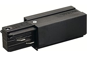 ‎SLV SLV EINSPEISER | für EUTRAC Hochvolt 3Phasen-Aufbauschiene | Erde links, schwarz