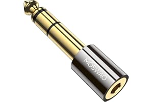 MOSWAG Adapter audio 6,35 mm do 3,5 mm, kabel gitarowy, telefon, komputer stacjonarny do mini jack adapter (1 opakowanie)