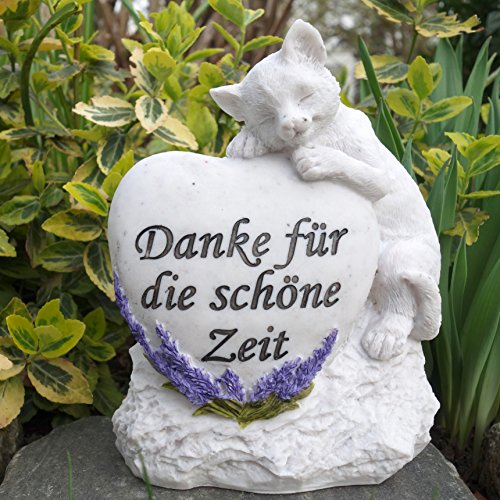 Gedenkstein Katze als Tiergrabstein mit Spruch. Breite 14cm. 1 Stück - 4