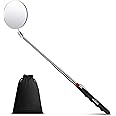 NoCry Heavy Duty Telescoping Inspection Mirror — 3.23 Inch Round Mirror on a Stick; 2-IN-1 Storage Pouch; Extendable Mirror up to 30in; Non-Slip Handle; 360° Inspection Mirror Telescoping Swivel Head