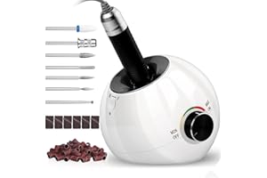 30000 RPM Nail Drill Torno para Uñas Profesional, AZ GOGO Lima Electrica de Uñas para Manicura y Pedicura, Herramientas de Pulido de Gel Acrilicas con 6 Fresas & 50 Bandas de Lijado, Salón DIY