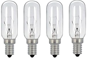 B4U Cooker Hood Bulbs 40Watt, Extractor Fan Bulb Dimmable, 4 Pack E14 SES Appliance Lamp Tubular Shape Light, T25 Small Edison Screw Filament Light Bulbs, Softer Warm White 2700K