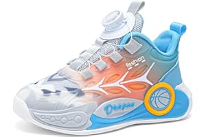 XINGHUANHUA Knob Buckle Shoes Basketball Shoes Boys Basketball Shoes Girls Fashion Sports Shoes Casual Basketball Shoes Kids Basketball Shoes