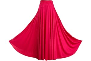 iixpin Flamenco Rock Damen Lang Tanzrock Maxirock Swing Hohe Taille Zigeuner Bauchtanz Spanisch Tanz Outfit Bühne Kostüm