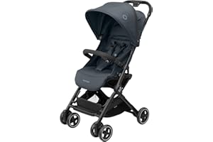 Maxi-Cosi Lara2 Pushchair, 0-4 Years, 0-22 kg, Baby Stroller, Lightweight & Compact Stroller, 3 Recline Positions, Lie-Flat position, Automatic Fold, Shoulder Strap, Rain Cover, Essential Graphite