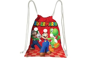 PADIEOE Mario Drawstring Gym Bag Large Sports Backpack String Bag Drawstring for Women Men, Travel Beach School Bag for Kids,Boys,Girls