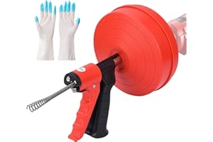 LNOPEVER Desatascador Tuberias Profesional Con Taladro De 10m, Ideal Desatascador Para La Limpieza De Drenaje EcolóGico, Evitando Eficazmente El Bloqueo De Cable Desatascador Tuberias