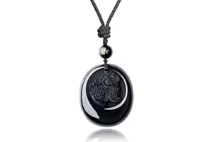 COAI Pendentif Totem Pixiu Amulette Pierre Collier Ajustable