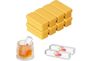 YARRAMATE Paquete de 2 cubiteras para hielo Silicona con Tapa para Congelador, Moldes Apilables hielera para Whisky Cócteles Moldes Rectangulares Silicona para Sopa Hornear reutilizables(naranja)
