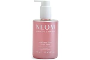 NEOM Complete Bliss Hand Wash, 300ml | Blush Rose, Lime & Black Pepper I Natural colour derived from gardenia fruit I 100% Recyclable Bottle I Refillable