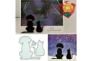 GOWXS Fustelle in metallo a forma di cane e gatto, per feste, festival, stencil per fai da te, album fotografici, album fotografici, fustelle decorative in carta per goffratura, per realizzare biglietti e