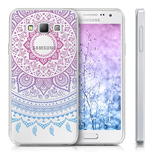 kwmobile Funda para Samsung Galaxy A3  2015  - Carcasa Protectora de  TPU  con dise  o de Sol hind   en  Azul Rosa Fucsia Transparente 
