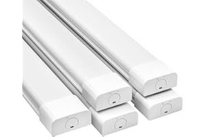 Amdelne 18W Neon LED 60CM (5 pc), 2000lm Connectable Tube LED, Blanc Froid(6000K) Reglette LED IP65 Imperméable Luminaire Plafonnier pour Garage Ateliers Sous-sol Salle de bain Bureau Parking