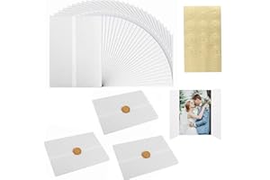 GBACHOOSE 100 Pcs 6x8inch Pre-Folded Translucent Vellum Wrap Jackets, A5 Vellum Paper Jackets for Wedding Invitations Baby Shower Birthday Party