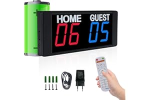 GAN XIN Elektronische Anzeigetafel, Digitale Scoreboard mit Fernbedienung 1.5 Zoll LED Anzeigetafel für Volleyball, Fußball
