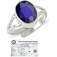 Reiki Crystal Products Natural Certified Silver Gemstone Adjustable Ring Yellow Sapphire Emerald Hessonite Turquoise firoza Ruby Manik Panna Pukhraj Neelam Stone Ring for Women Men