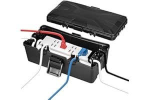 NASTOPEE Medium Sized Weatherproof Electrical Box, 6 Way Outdoor Junction Box (10.3 * 5.9 * 3.7 inch), IP54 Waterproof Outdoor Socket Box, Protect Outlet, Plug, Socket, Timer, Power Strip