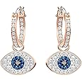 Women Silver Earrings, Evil Eye Earrings Girls Engagement Crystal Hoop Earrings Lady Wedding Korea Moon Zircon Earrings Fashion Jewelry Gifts For Girlfriend, Wife, Sister, Daughter, Mother On Birthda